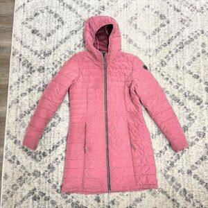 Women's Quilted Hooded Jacket in Pink